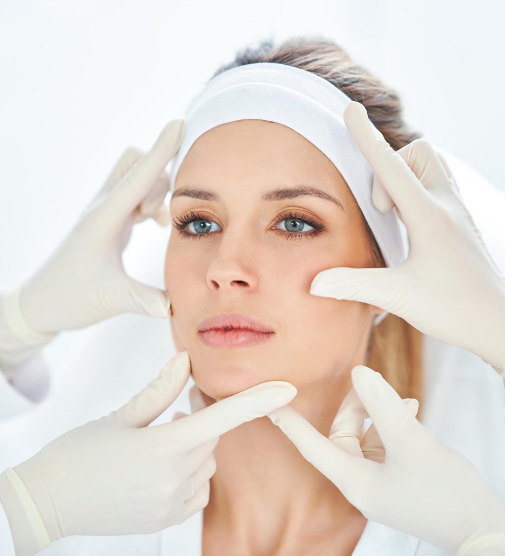 A scene of medical cosmetology treatments botox injection. High quality photo